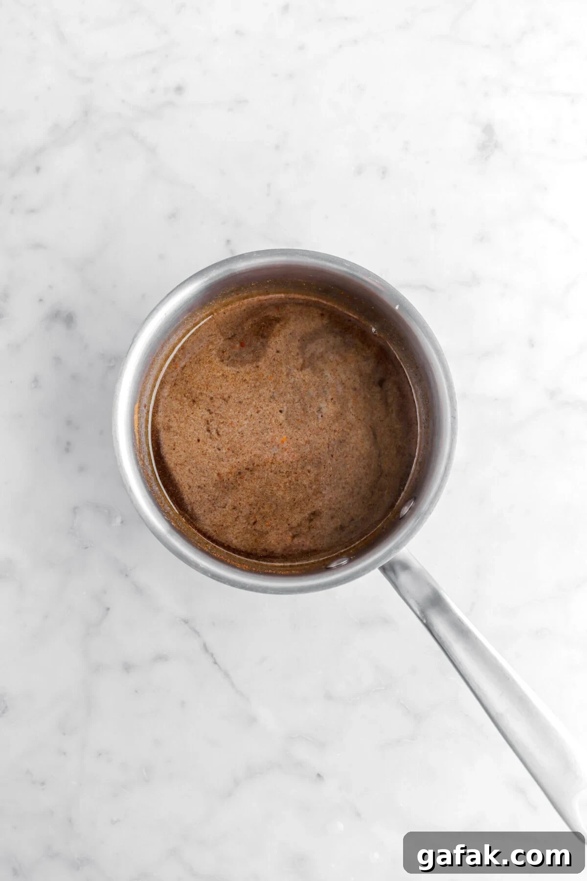 syrup in small pot.