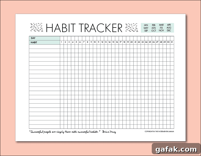 Free 30 day habit tracker printable