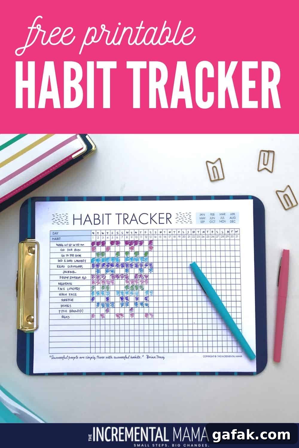 free monthly habit tracker printable