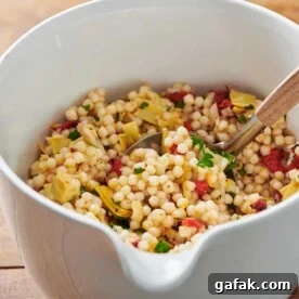 Artichoke, Feta and Roasted Pepper Couscous Salad
