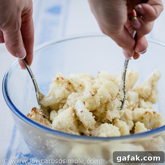 Amazing Cauliflower Poppers; Mixing | Low-Carb, So Simple