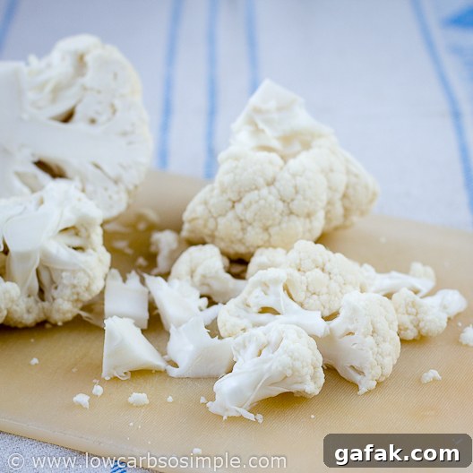 Amazing Cauliflower Poppers; Cutting the Cauliflower | Low-Carb, So Simple