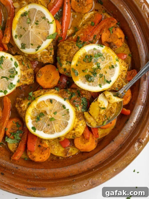 A pot of Moroccan fish stew.