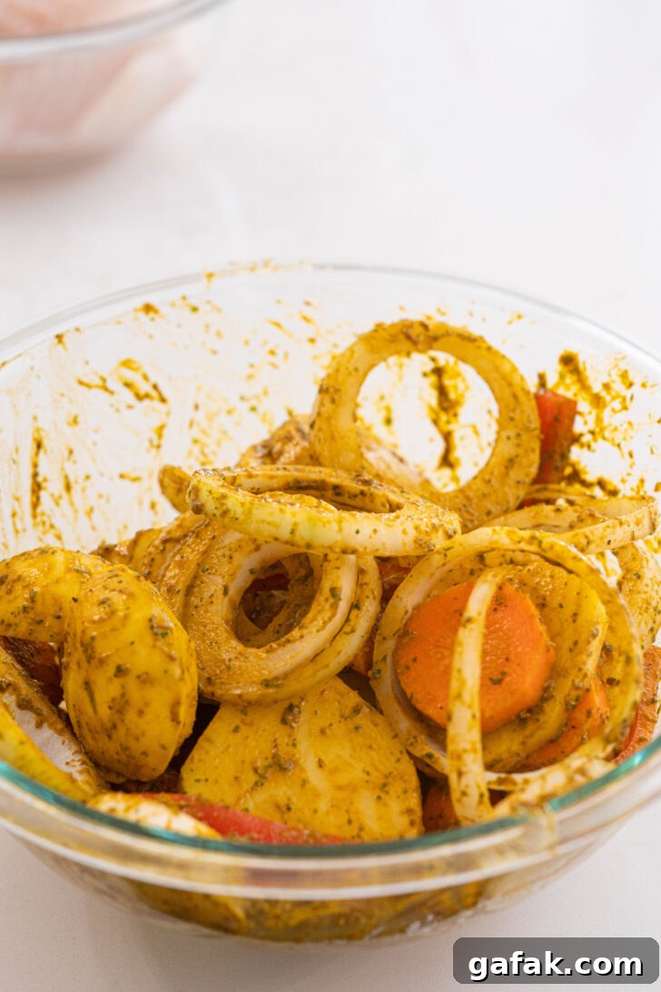 Vegetables with a Moroccan marinade.
