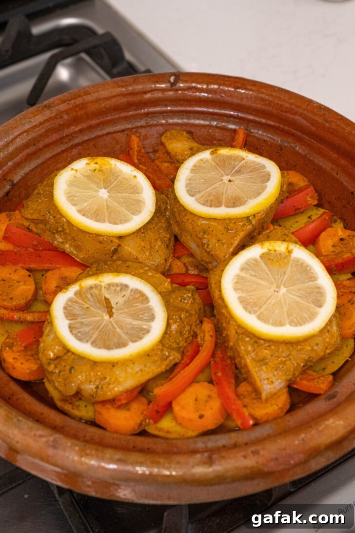 A pot of Moroccan fish stew.