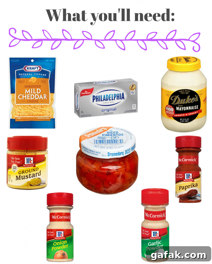 What You'll Need for Pimento Cheese - Homemade Pimento Cheese - Every good southern woman should have a homemade Pimento Cheese recipe in her back pocket! With the recipe from my grandmother's recipe box and a few tests in the kitchen, I made some of the best we've ever had!