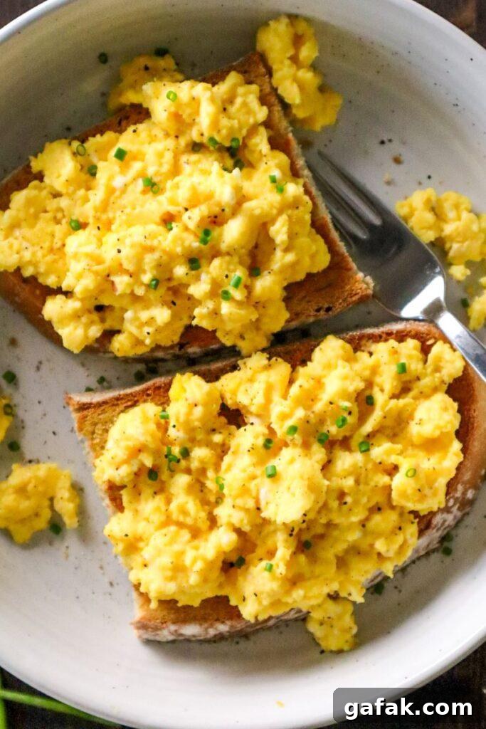 cottage cheese scrambled eggs on toast