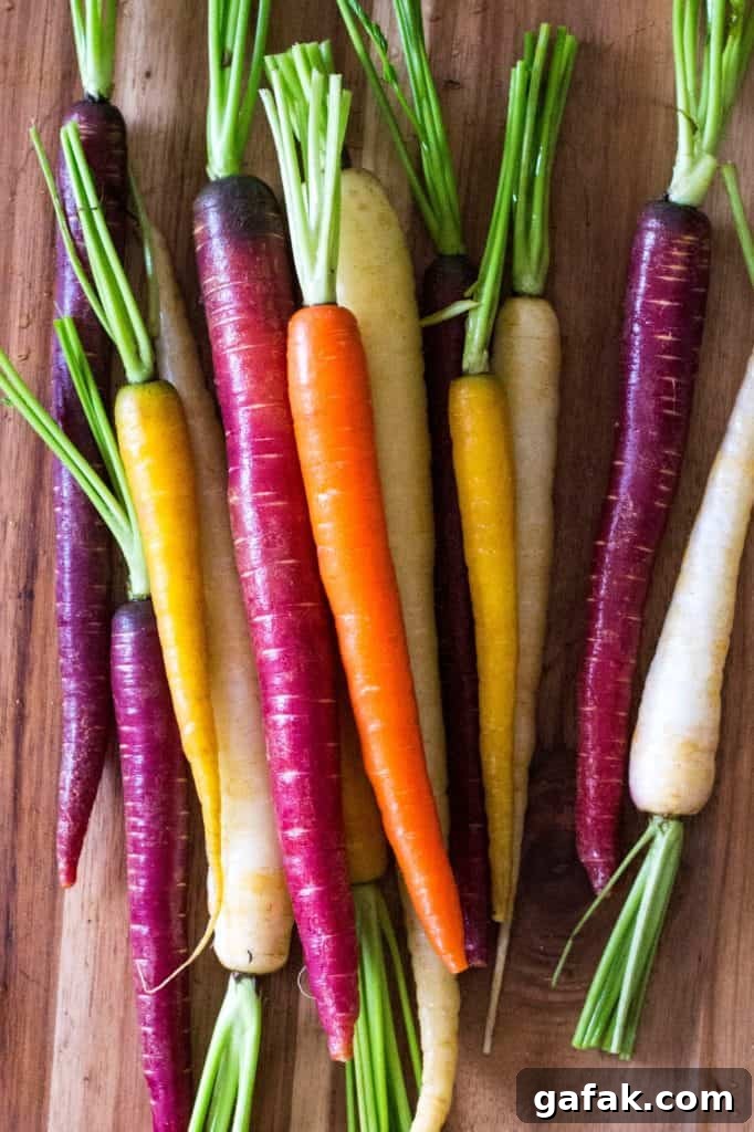 Roasted Honey Carrots - rainbow carrots