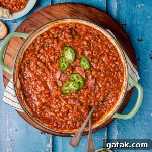 Savory Baked Beans with Seasoned Ground Beef Recipe 9 Baked beans with ground beef.