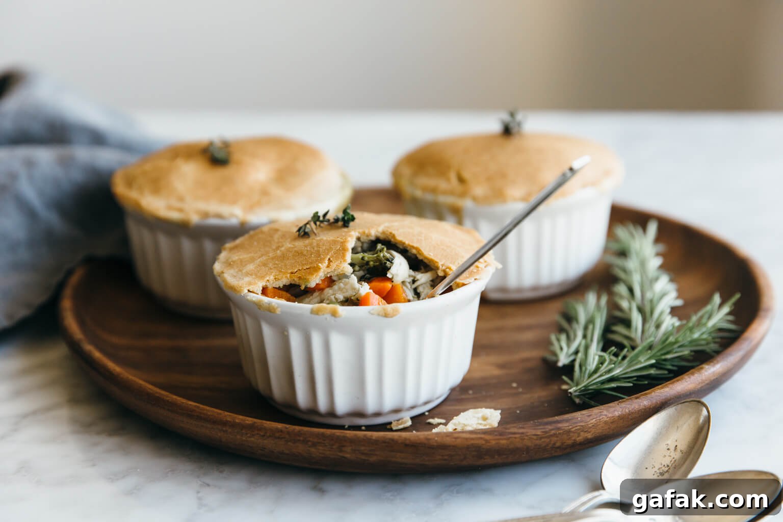 Mini chicken pot pies. Gluten-free, dairy-free, paleo.