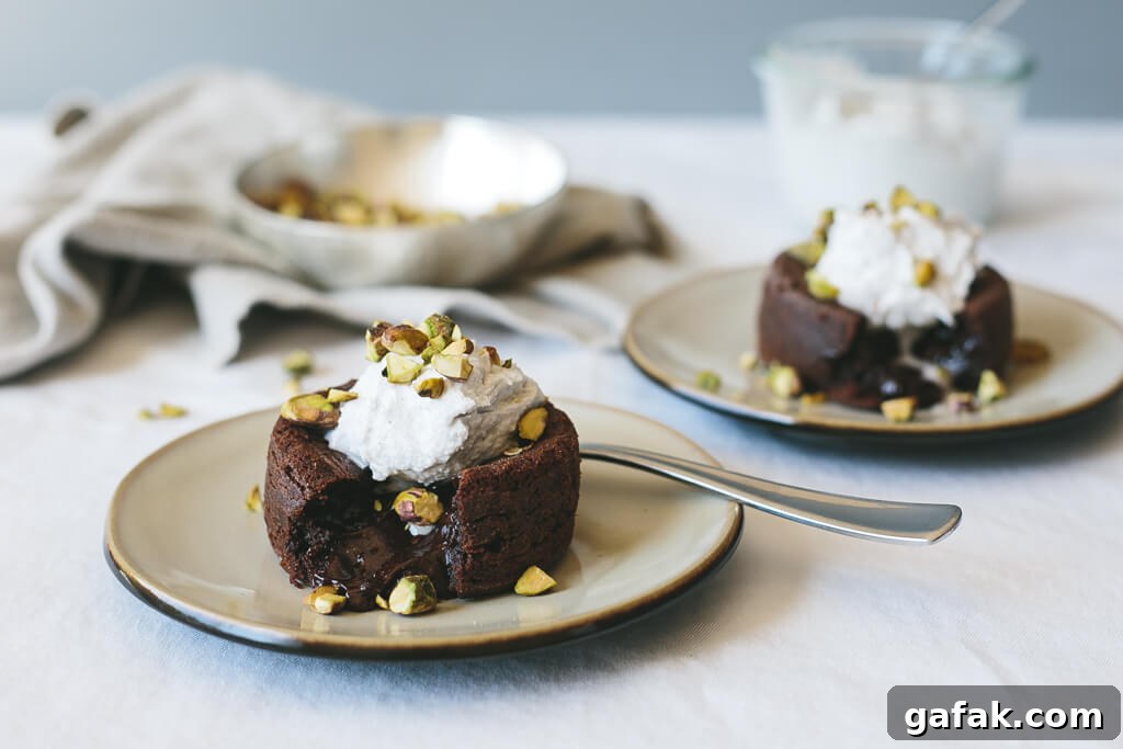 Molten Chocolate Cake (gluten-free, grain-free and dairy-free). www.downshiftology.com