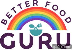 logo for better food guru vegan food blog.