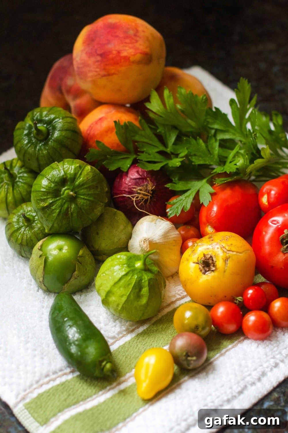 Roasted Tomatillo Peach Salsa