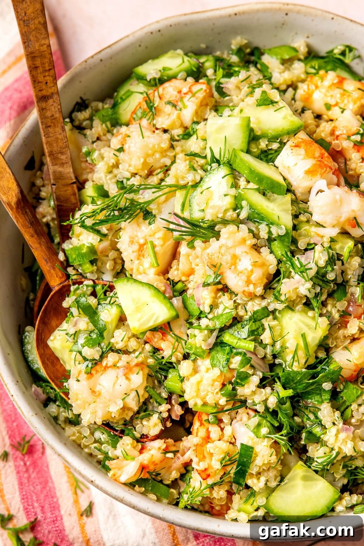 Lemony Dill Quinoa with Roasted Shrimp - Olivia Adriance