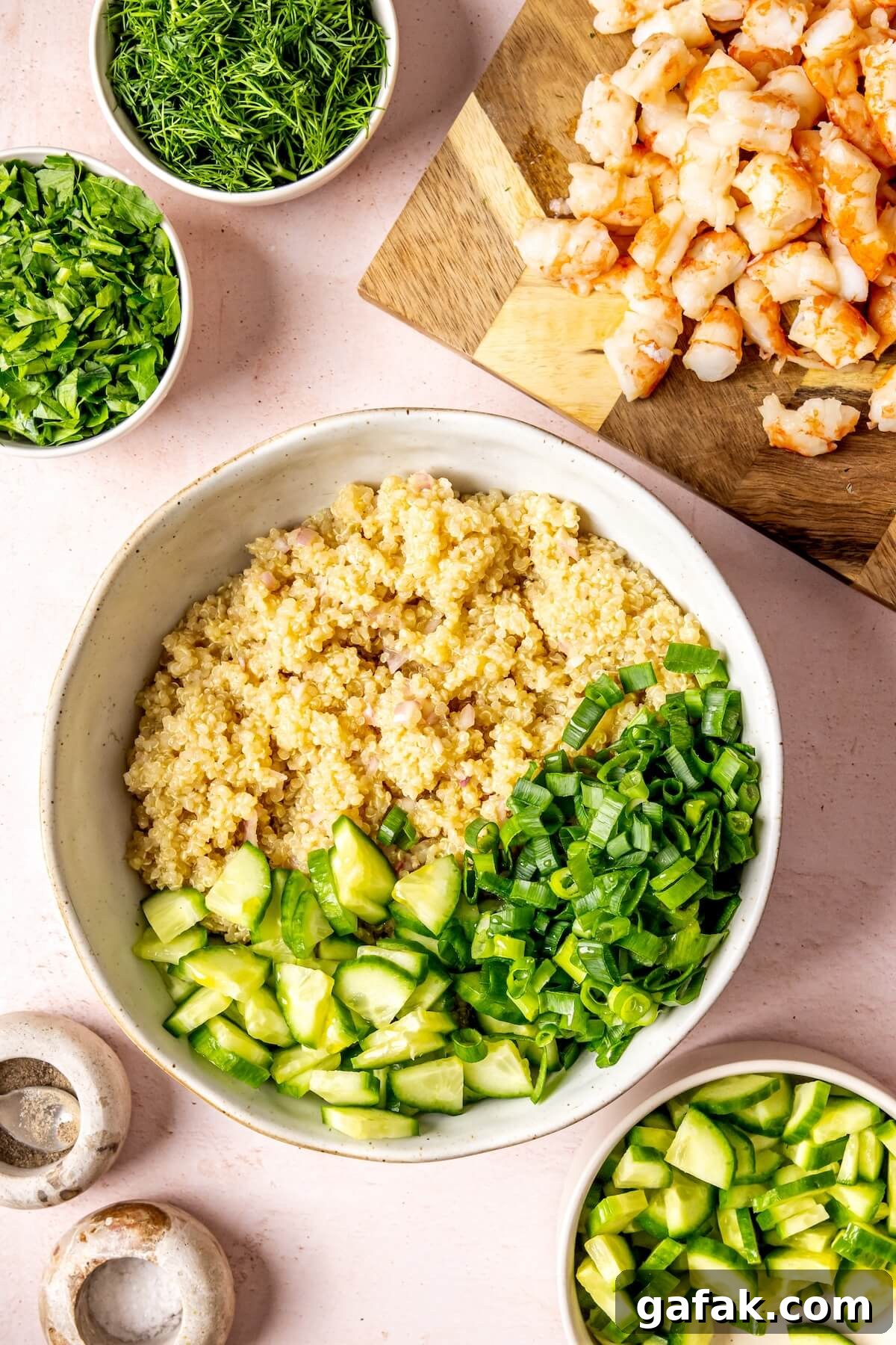 Lemony Dill Quinoa with Roasted Shrimp Step 6 - Olivia Adriance