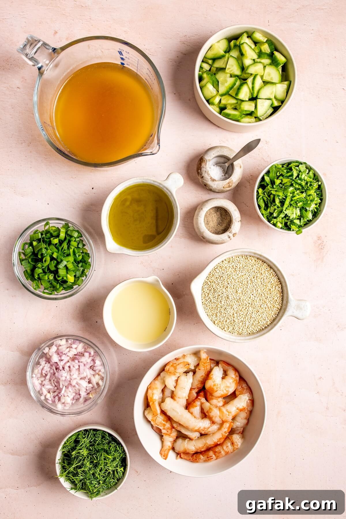Ingredients for Lemony Dill Quinoa with Roasted Shrimp - Olivia Adriance