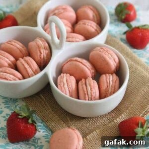 Strawberry rhubarb macarons.