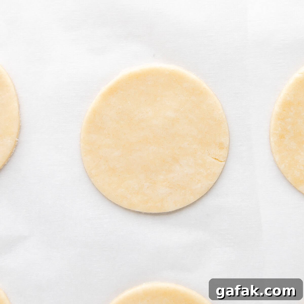 Mini Pumpkin Hand Pies: Flaky Autumn Pastry Recipe 4 Close up of circle pie dough cut out.