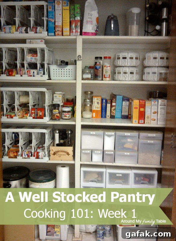Well stocked pantry - Cooking 101 Basics week 1 class