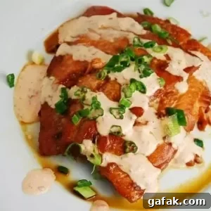 chili glazed salmon with sriracha cream sauce