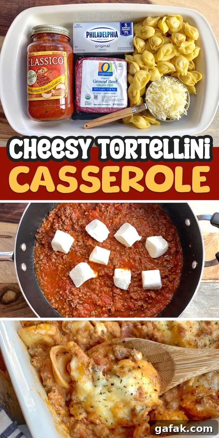 Baked Tortellini With Meat Sauce