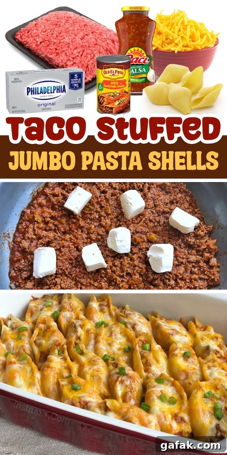 Cheesy Taco Jumbo Pasta Shells