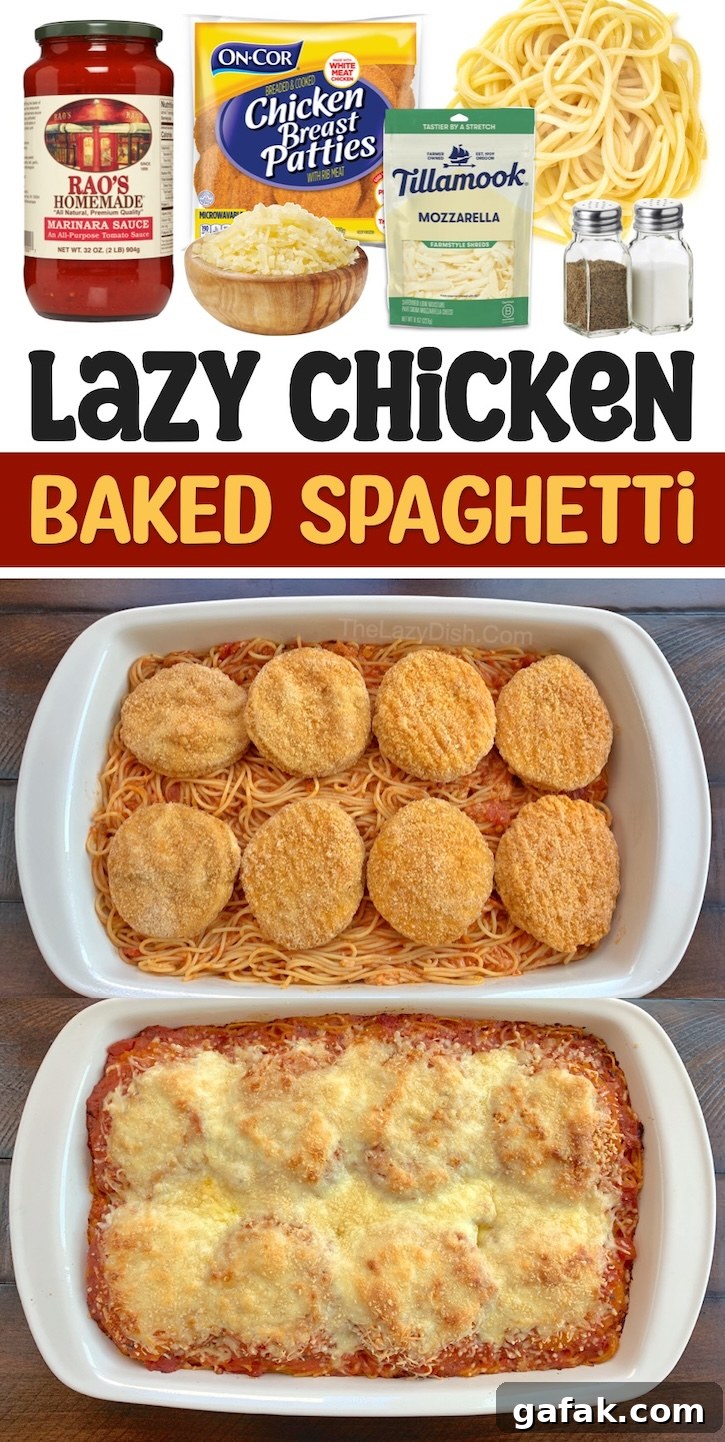 Lazy Chicken Baked Spaghetti