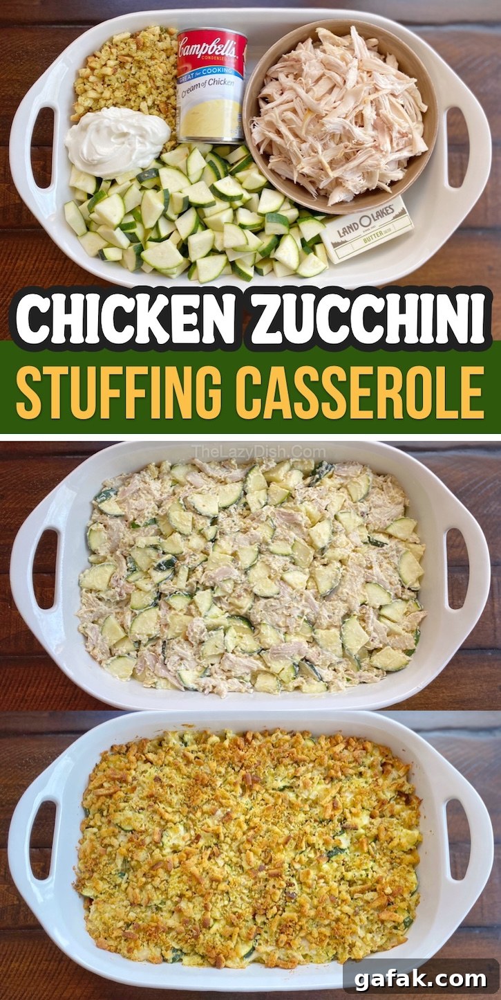 Chicken Zucchini Stuffing Casserole