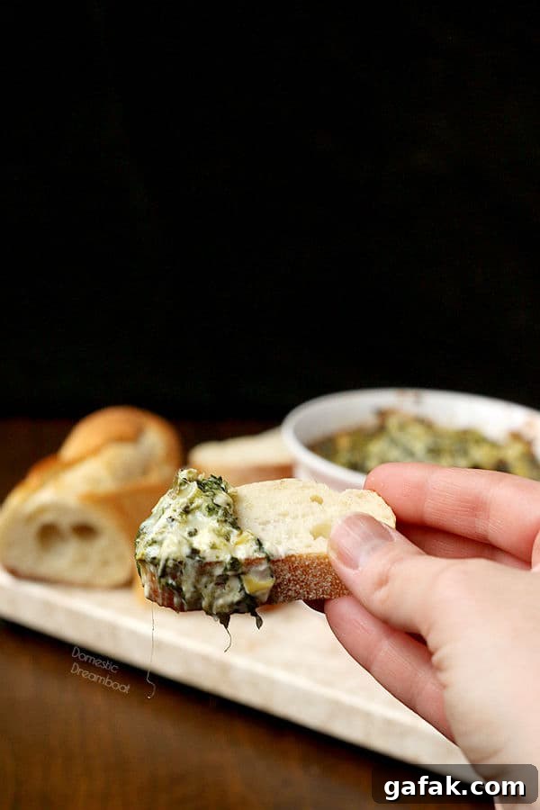 Spinach artichoke dip spread