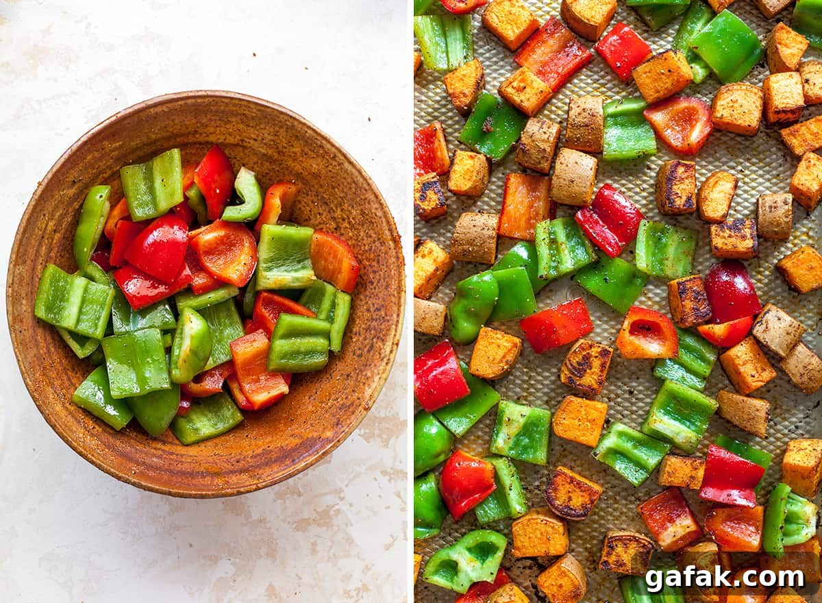 two photos showing how to make Black Bean Sweet Potato Tacos