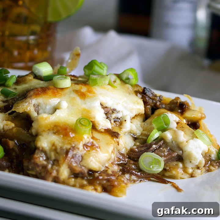 Asian Short Rib Lasagna with Béchamel Sauce