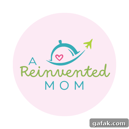 A Reinvented Mom graphic logo.