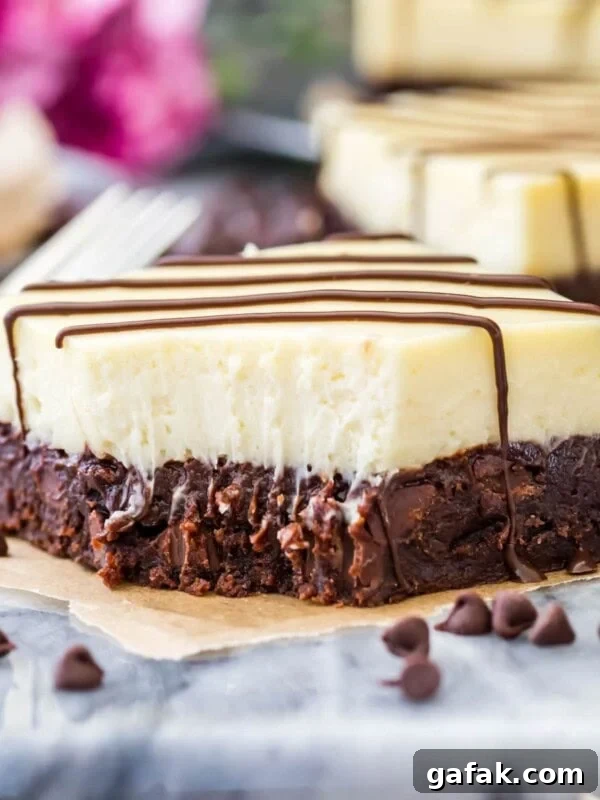 Cheesecake brownie with bite out of it