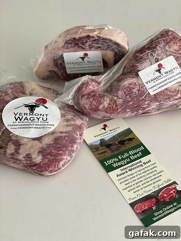 Vermont Wagyu meat selections